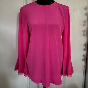 NWT Pink Tory Burch ruffle sleeve blouse